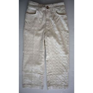 Pilcro Anthropologie OB1809245 Women Sz 27 Beige The Skipper Wide-Leg Jeans